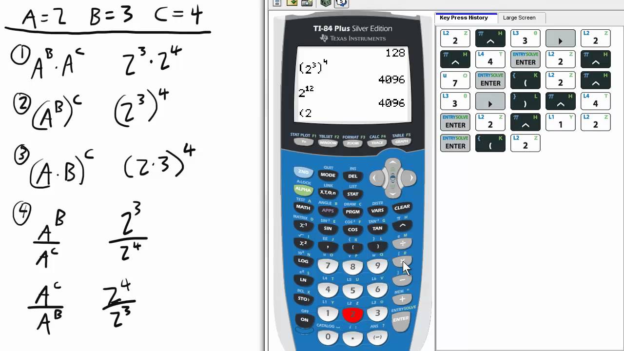 exponent law calculator