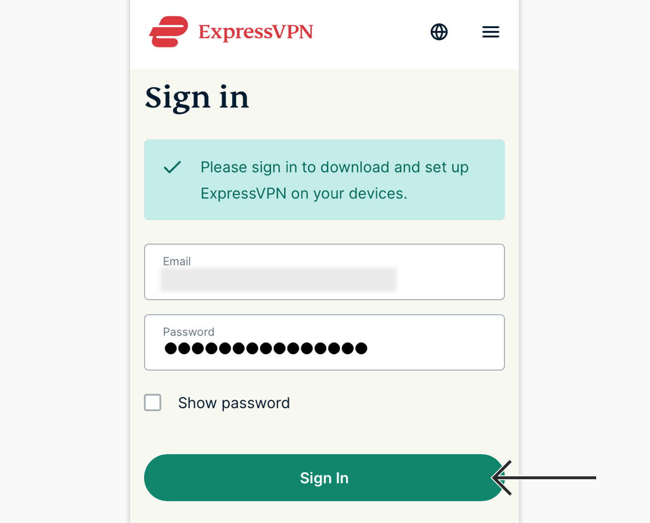 expressvpn login