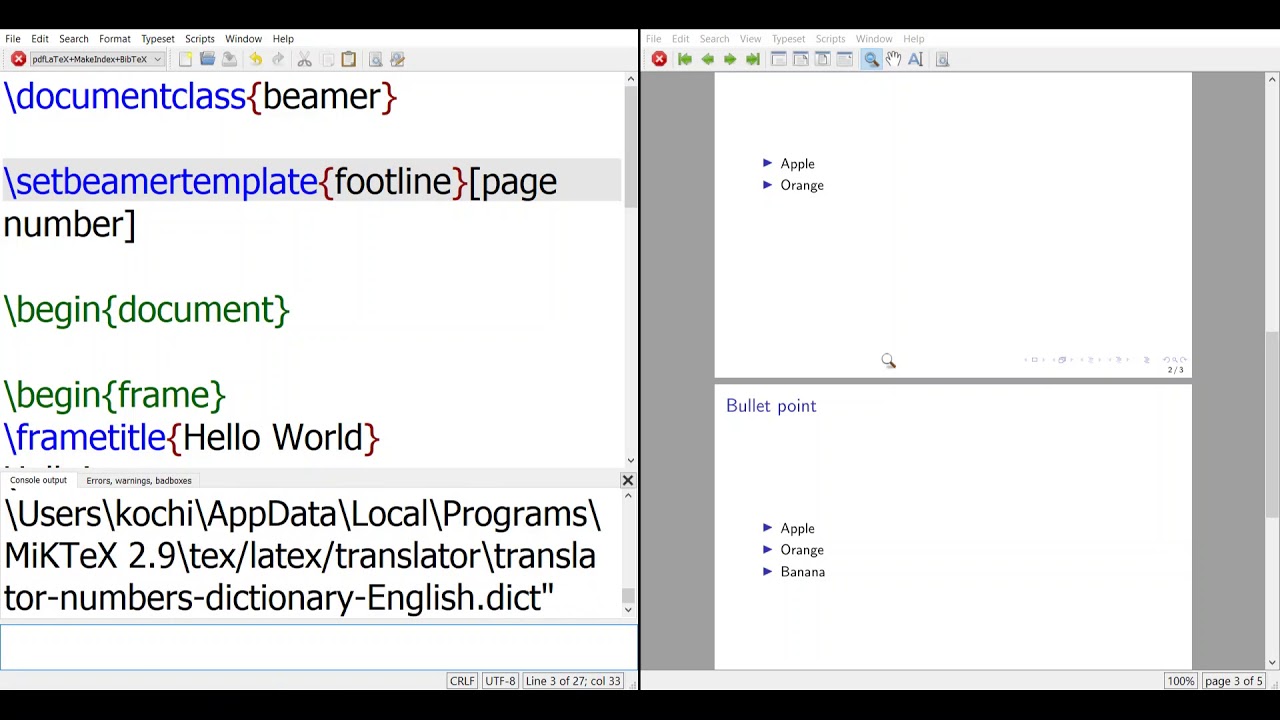 bullet points in latex