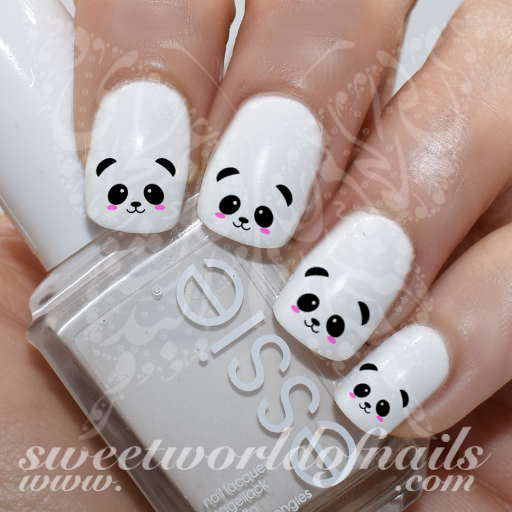 cute panda nail art