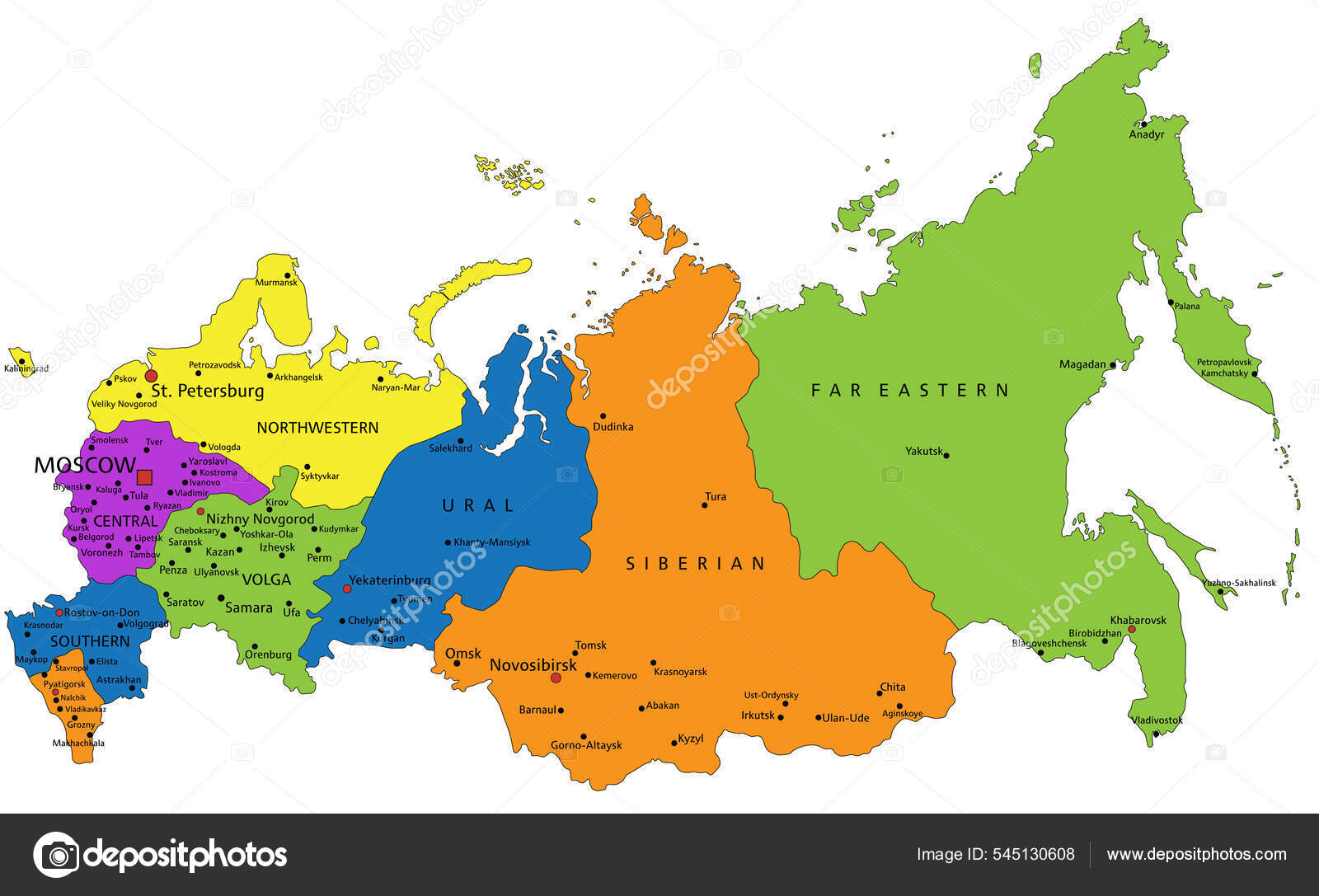 rusia mapa politico