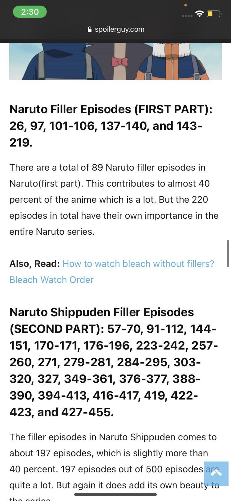 how to watch naruto without filler