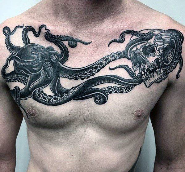 octopus chest tattoo