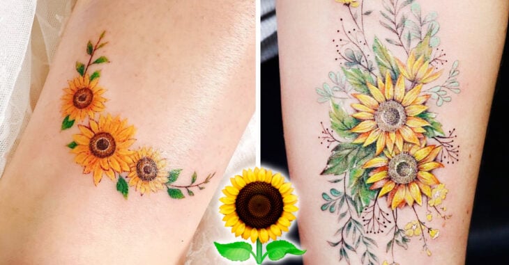 tatuajes de girasol en el pecho