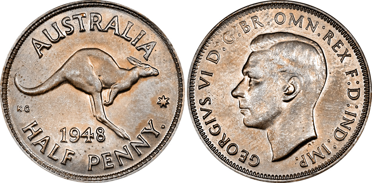 1948 australian half penny