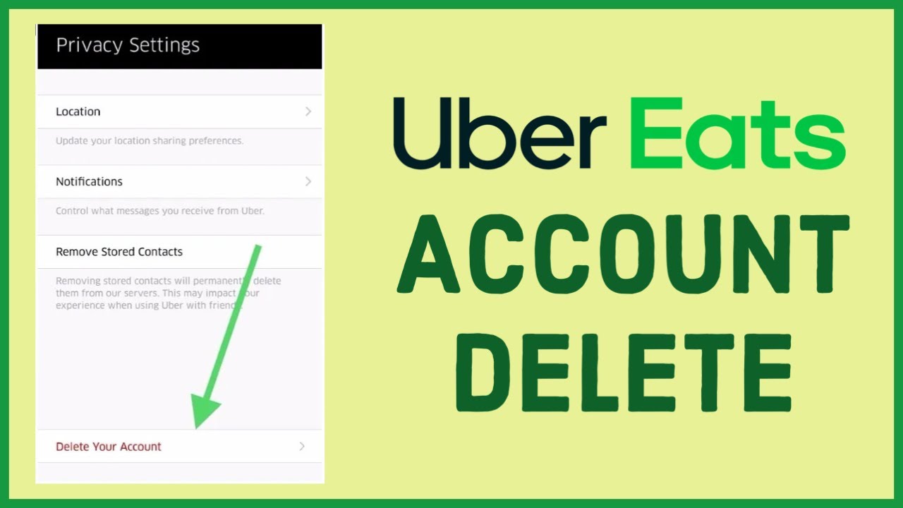 how to delete uber eats account