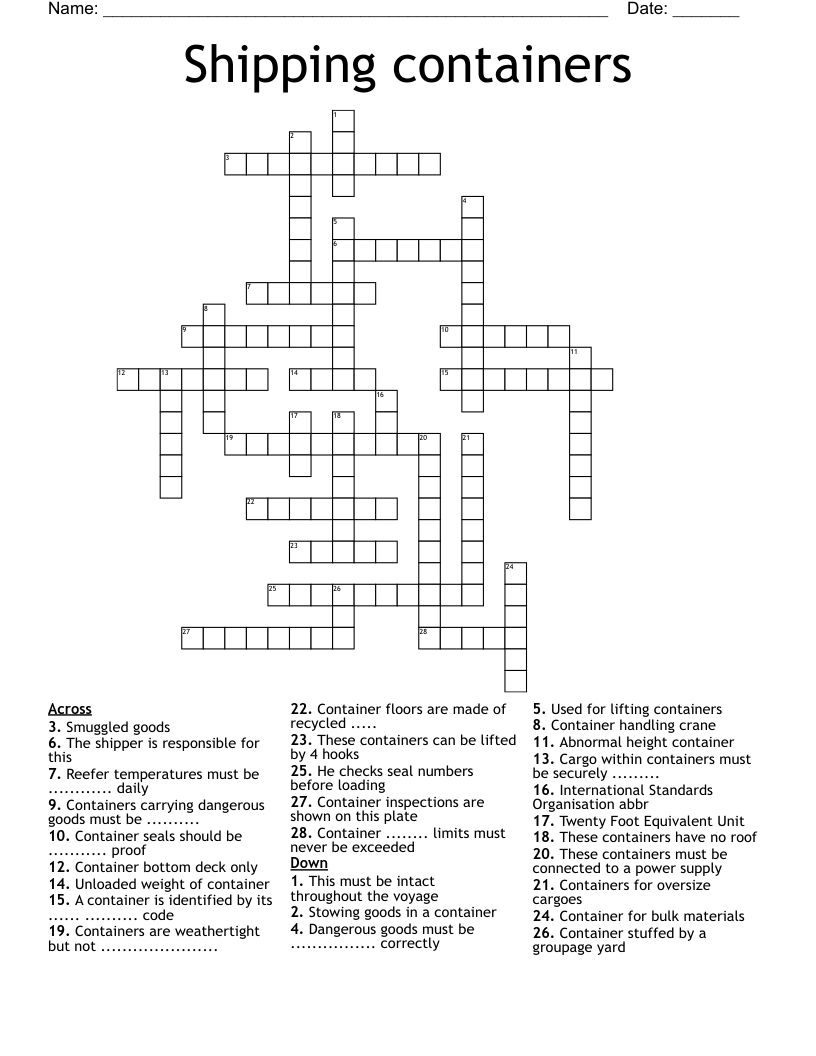 consignment of goods by sea crossword clue