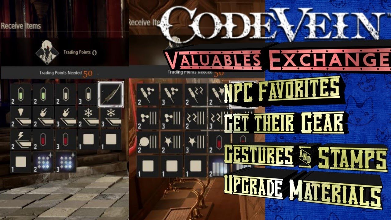 code vein exchange items