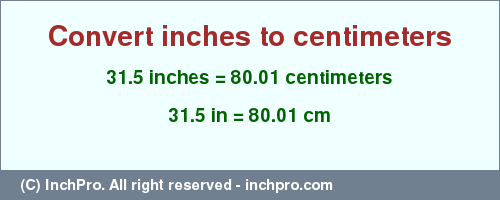 31.5 inches in cm