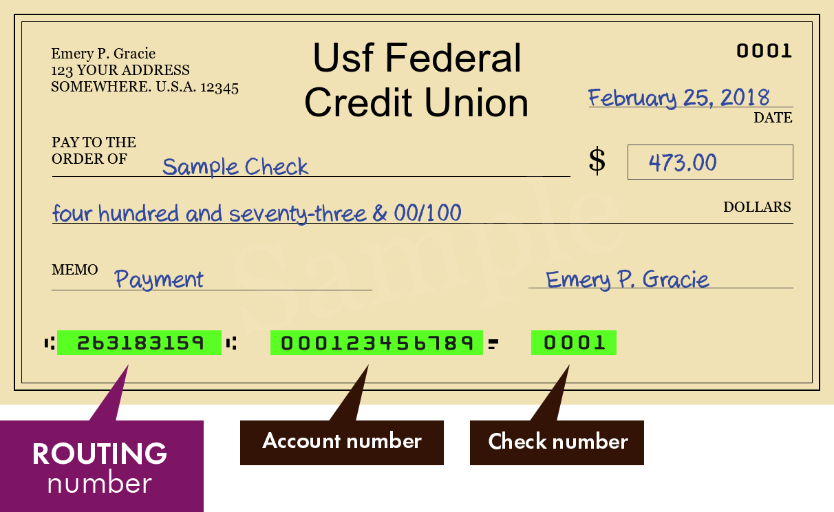 usf federal credit union routing number