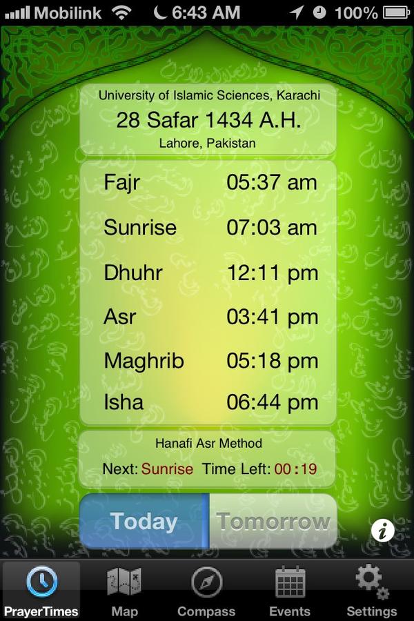 fajr azan time