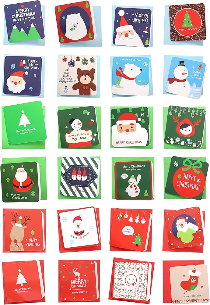 mini christmas cards with envelopes