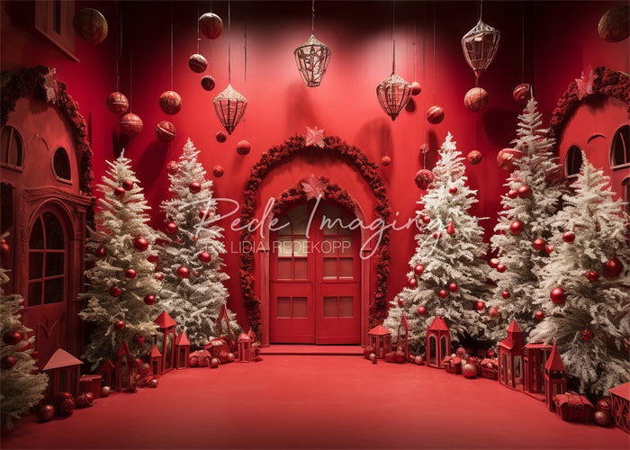 red christmas backdrop