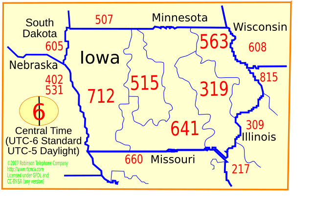 712 area code iowa