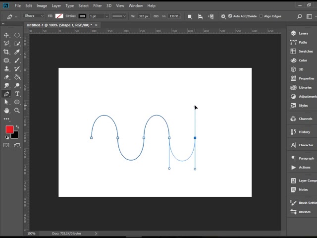 draw a curved line in photoshop