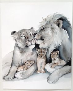 familia de leones para tatuajes