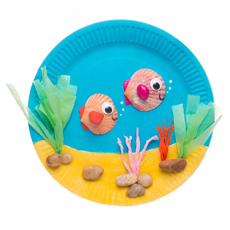 paper plate fish aquarium