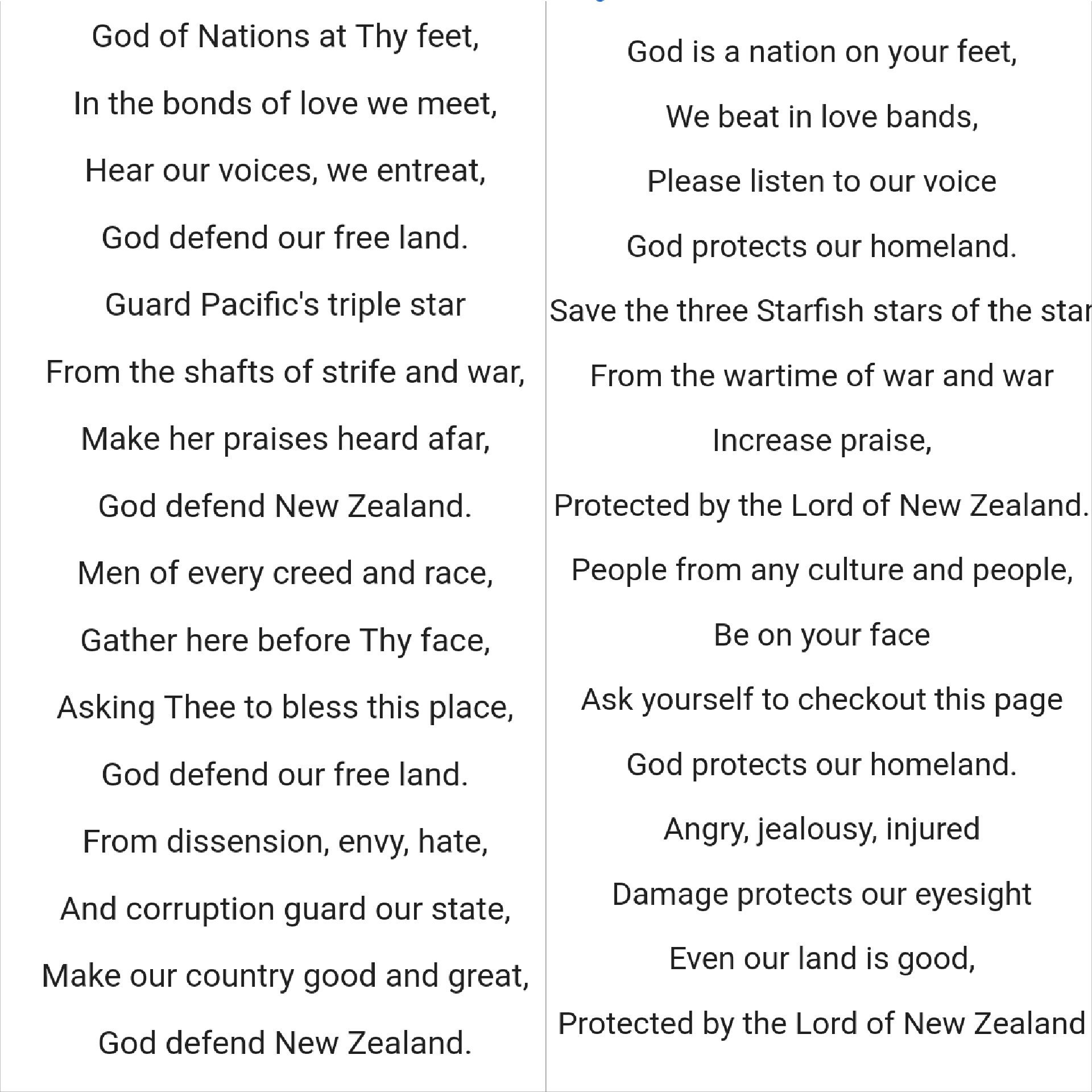 new zealand national anthem lyrics