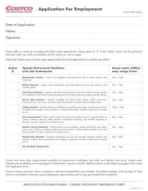 costco job application