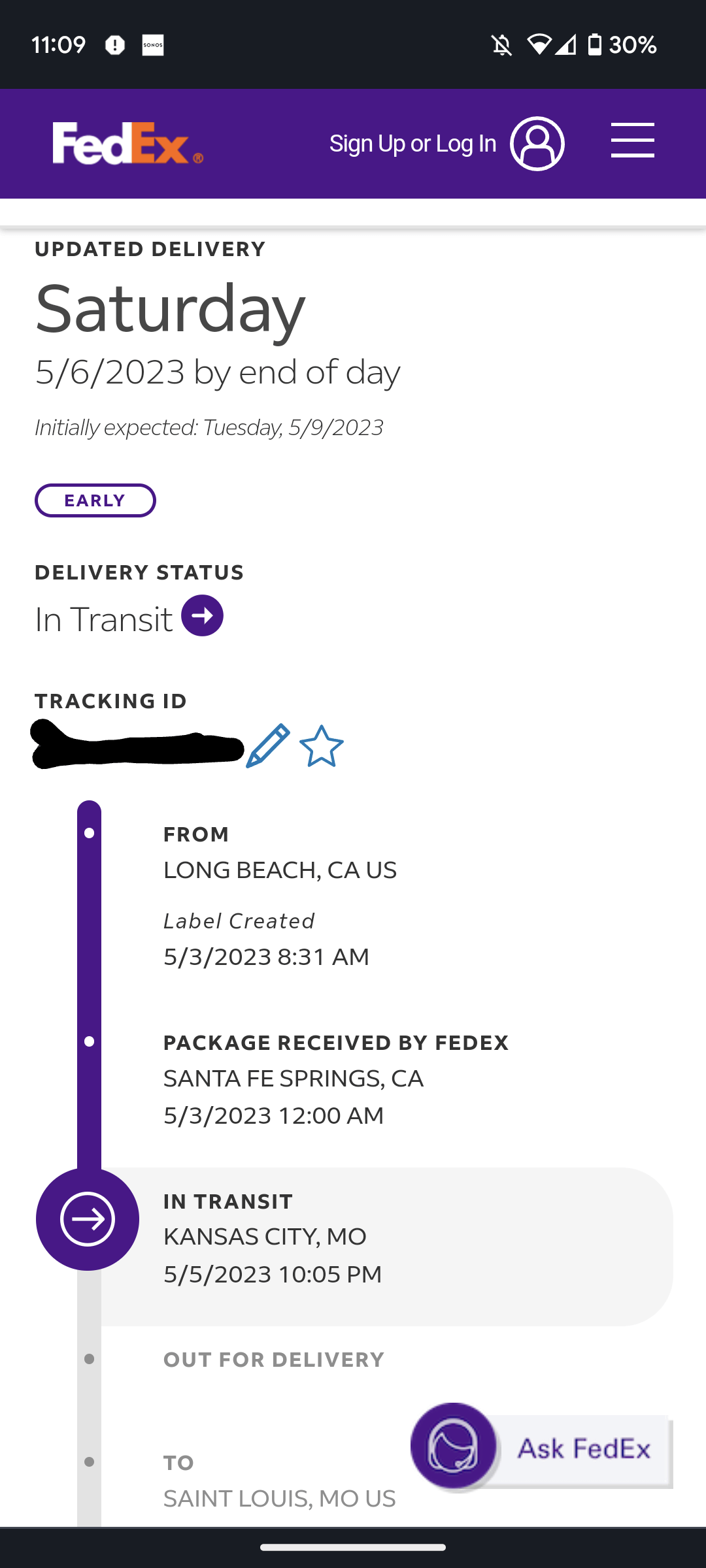 fedex tracking ca