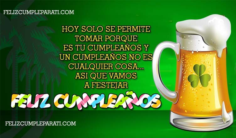 feliz cumple con cerveza