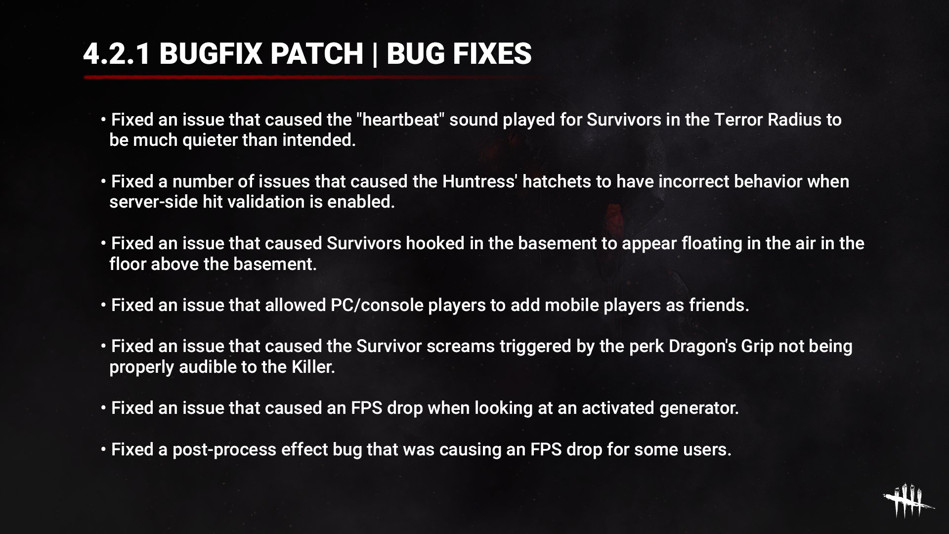 dbd patch notes