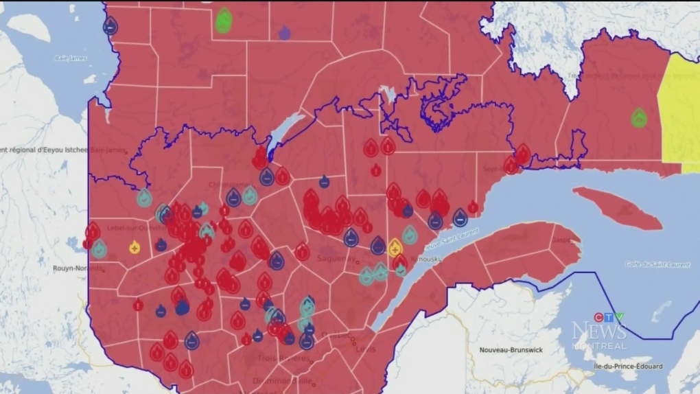 fire map quebec