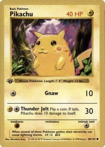 first edition red cheek pikachu