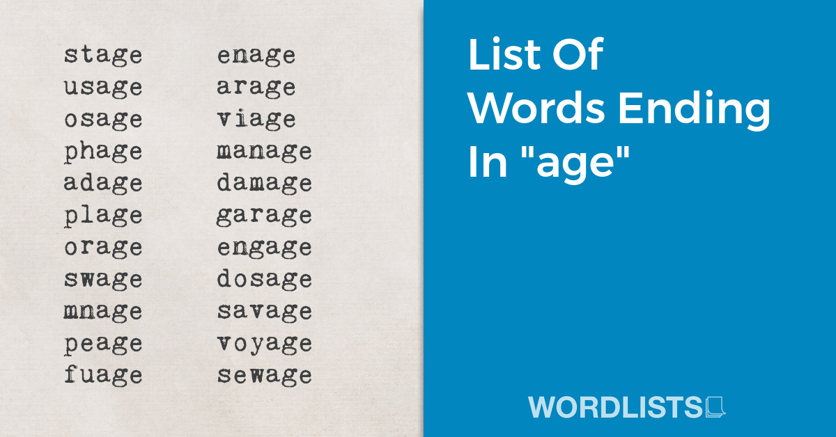 five letter word ending in age