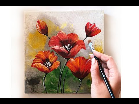 floral acrylic painting on canvas