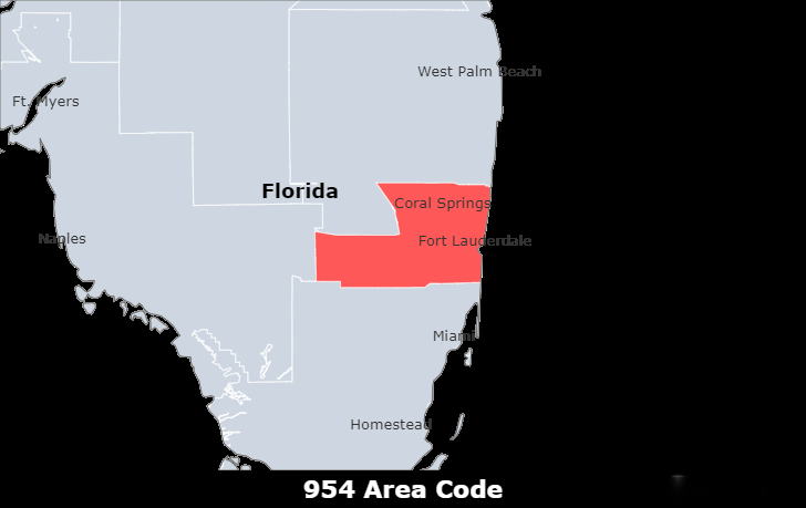 florida 954 area code