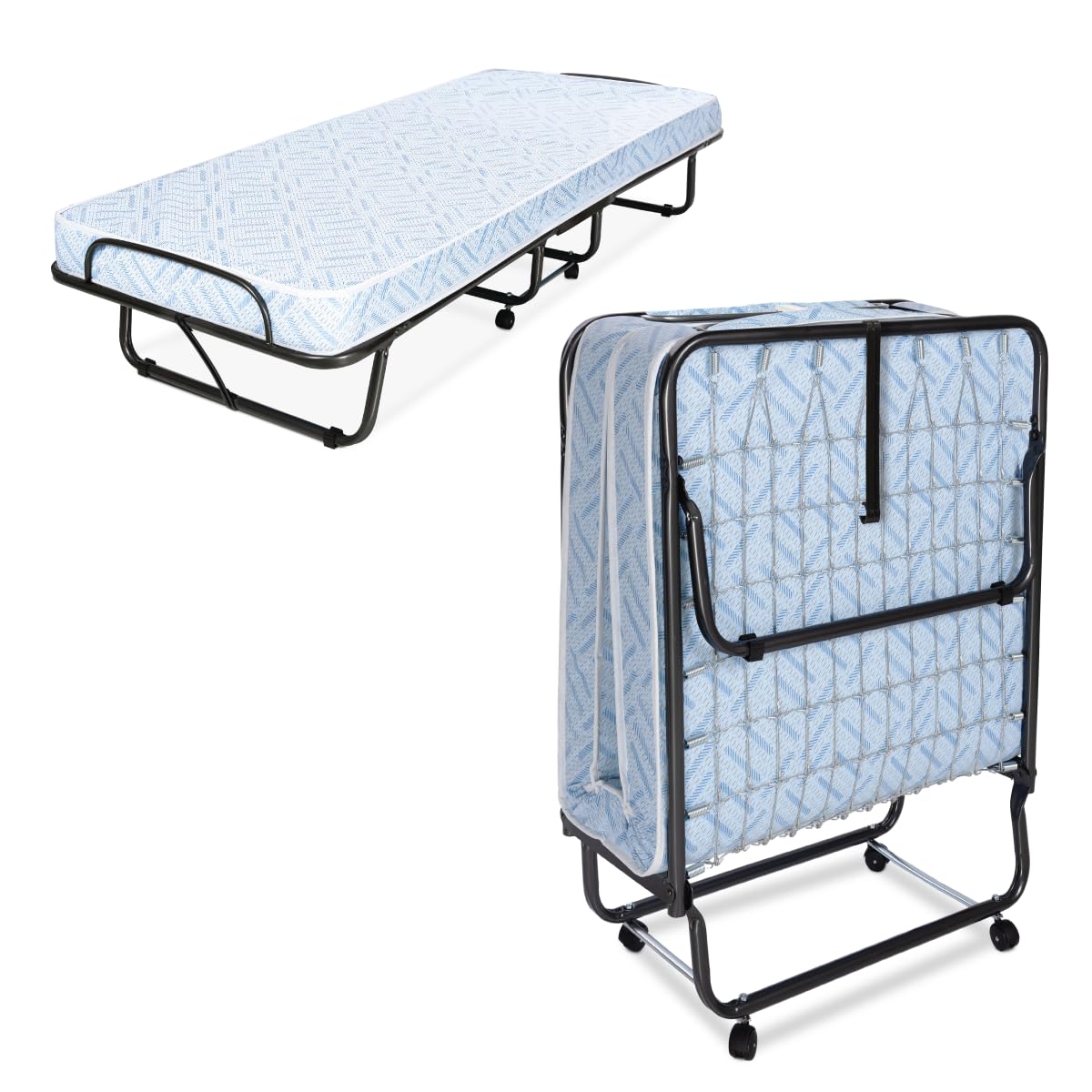 folding cot with mattress