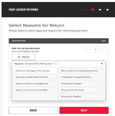 foot locker online returns