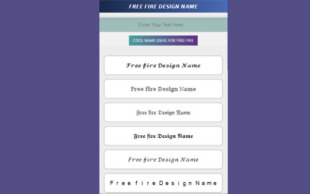 free fire designer name