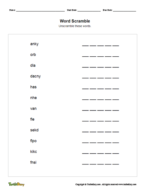 free word scramble maker