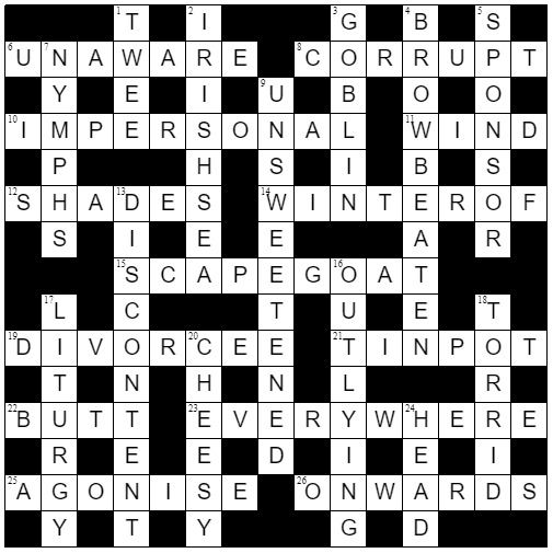 from that time onwards crossword