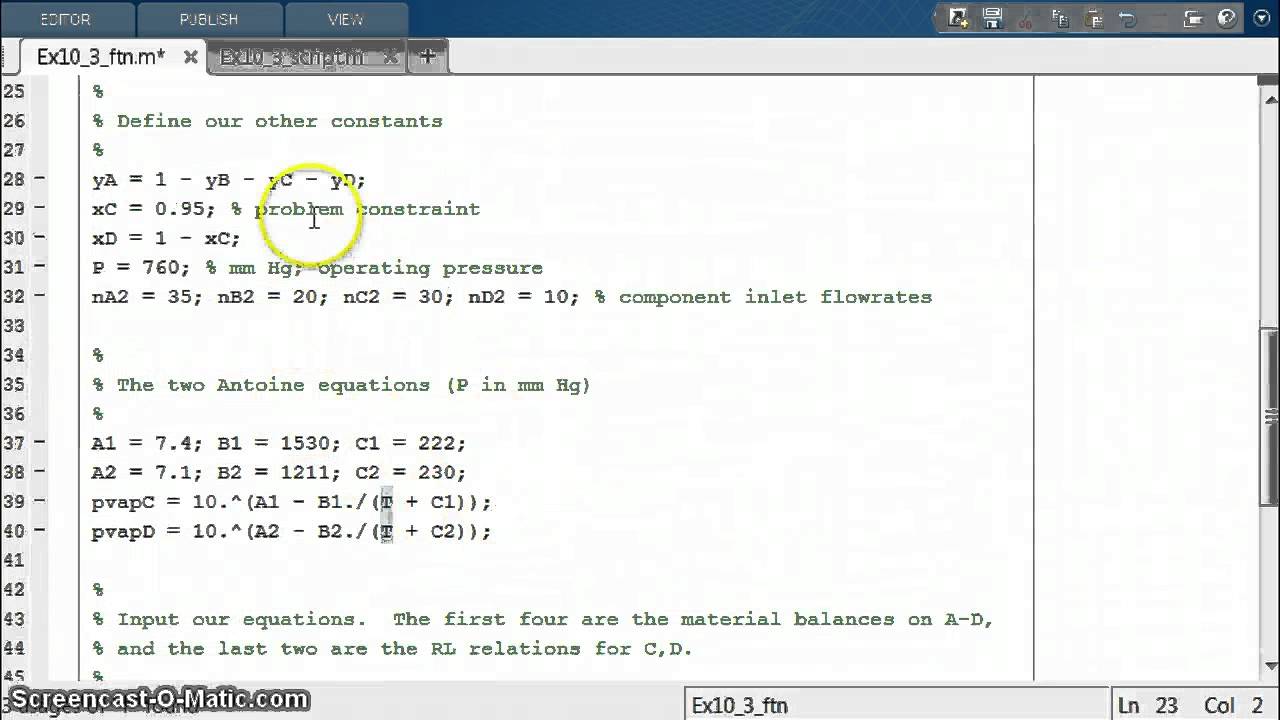 fsolve matlab