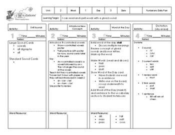 fundations level 2 lesson plans