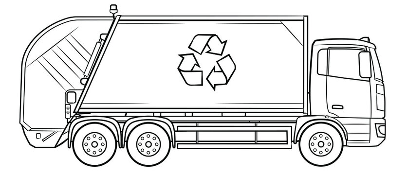 garbage truck outline