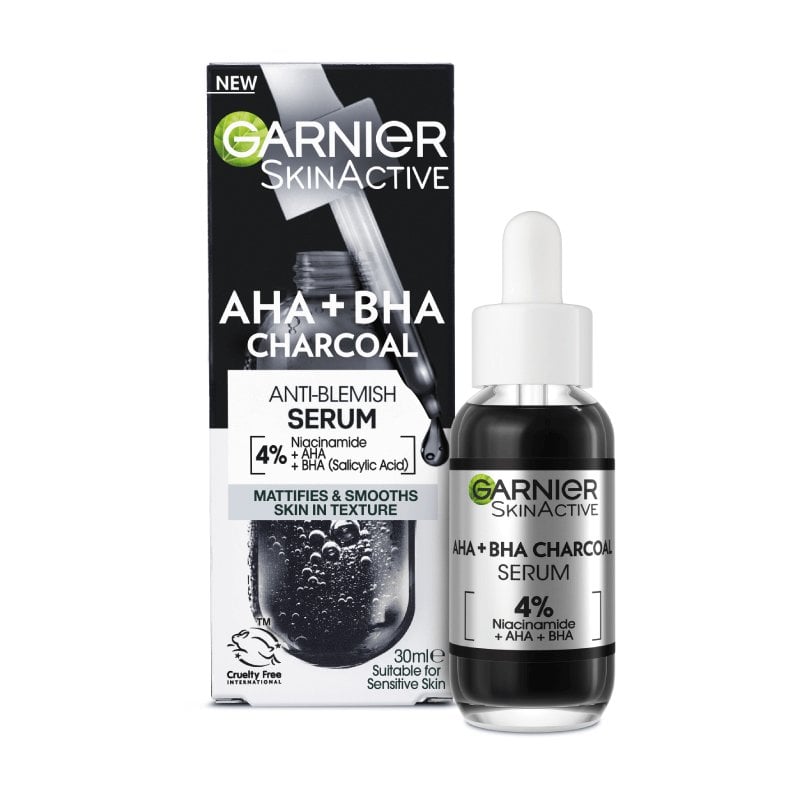 garnier aha bha charcoal serum review