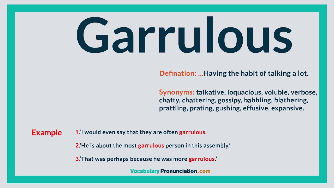 garrulous synonym