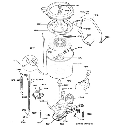 ge washer dryer parts