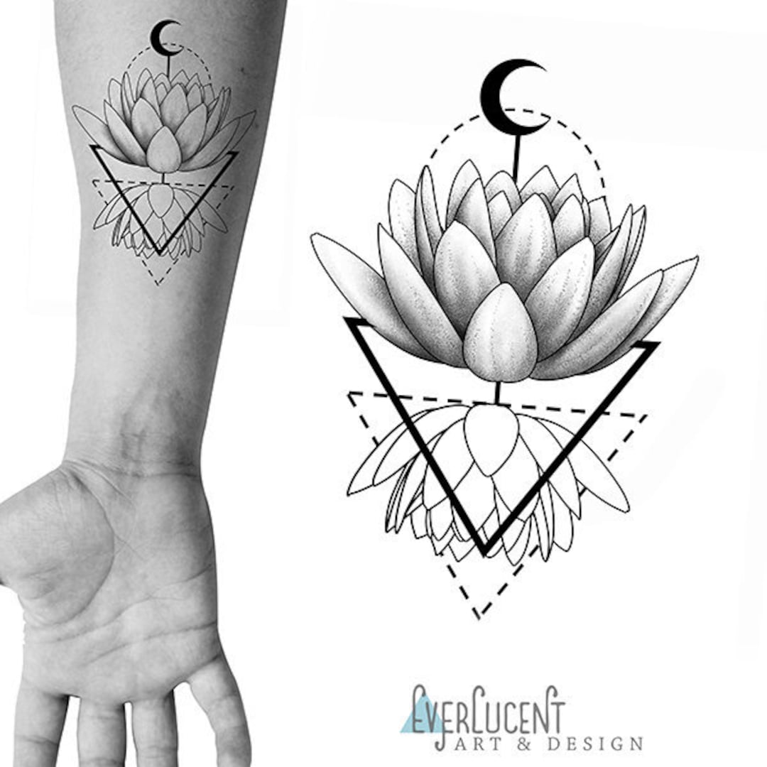 geometric lotus tattoo