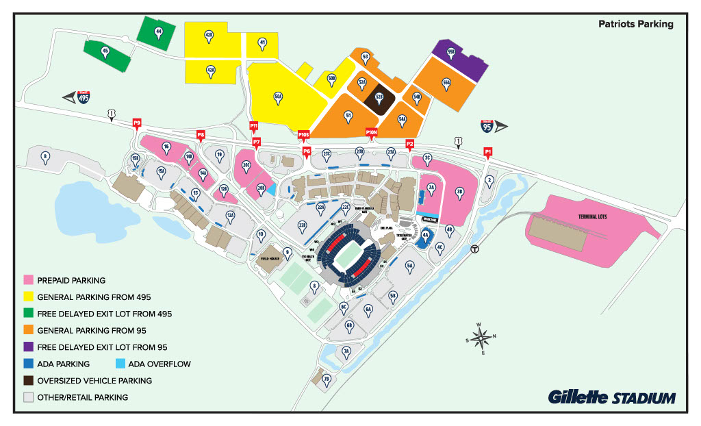 gillette stadium map