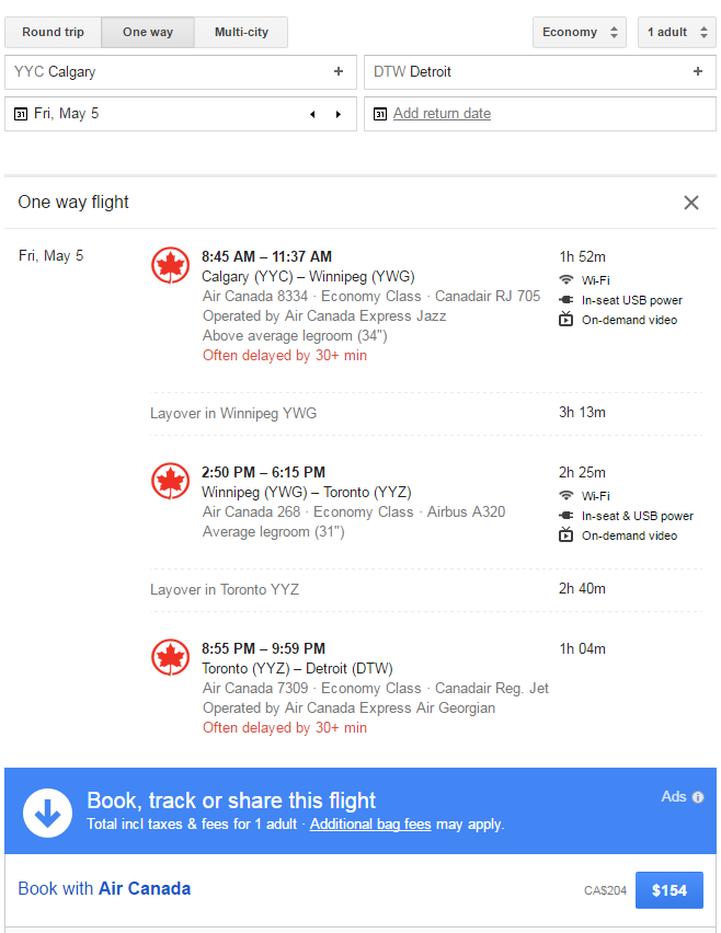 google flights toronto