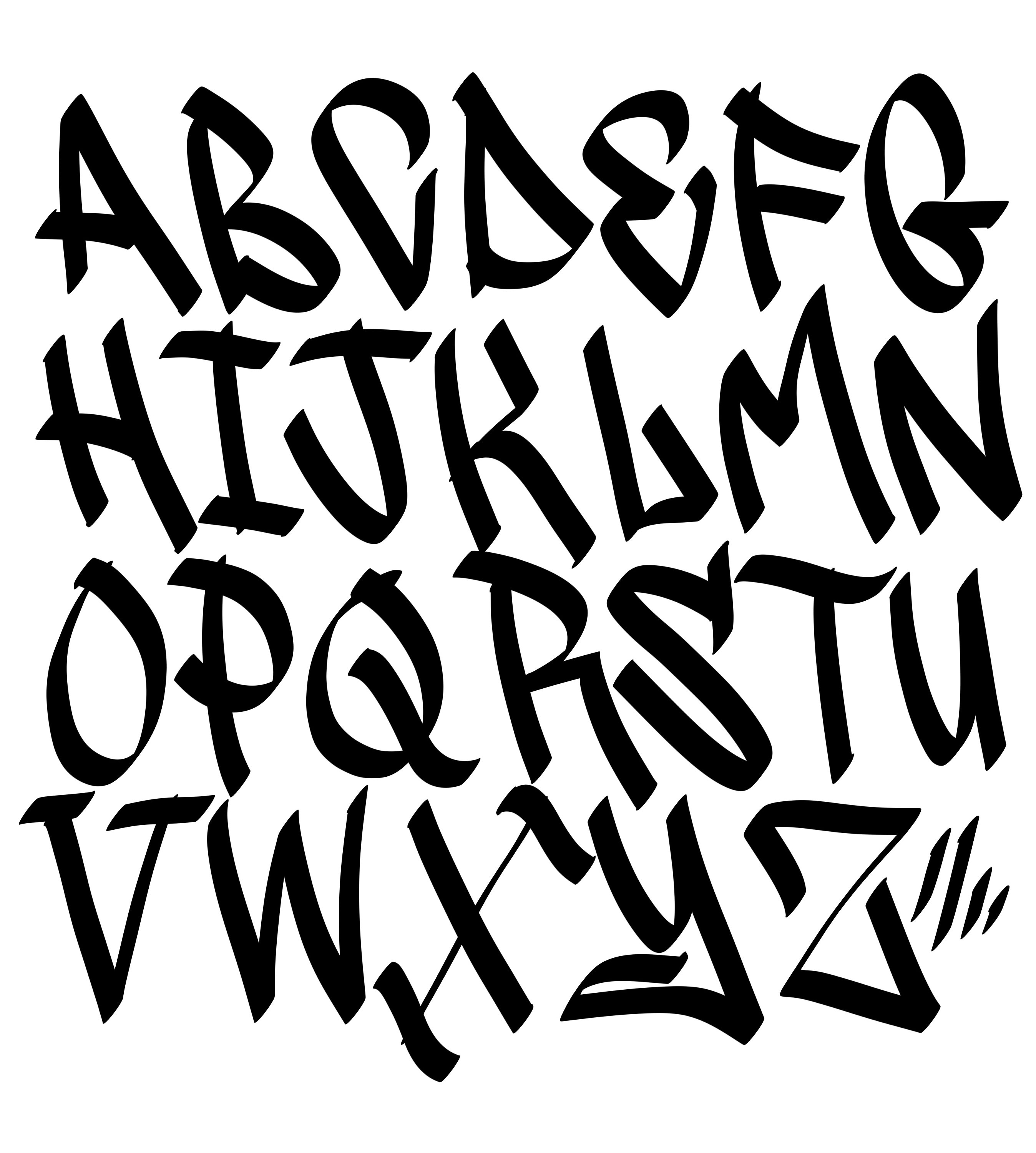 graffiti lettering alphabet