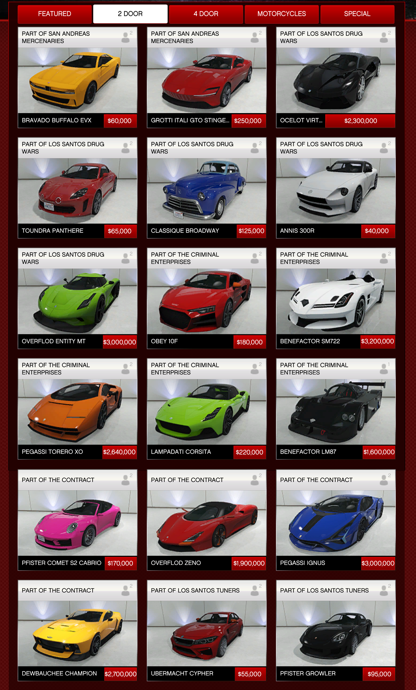 gta 5 cars