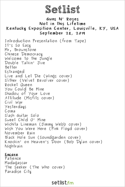 guns n roses setlist.fm