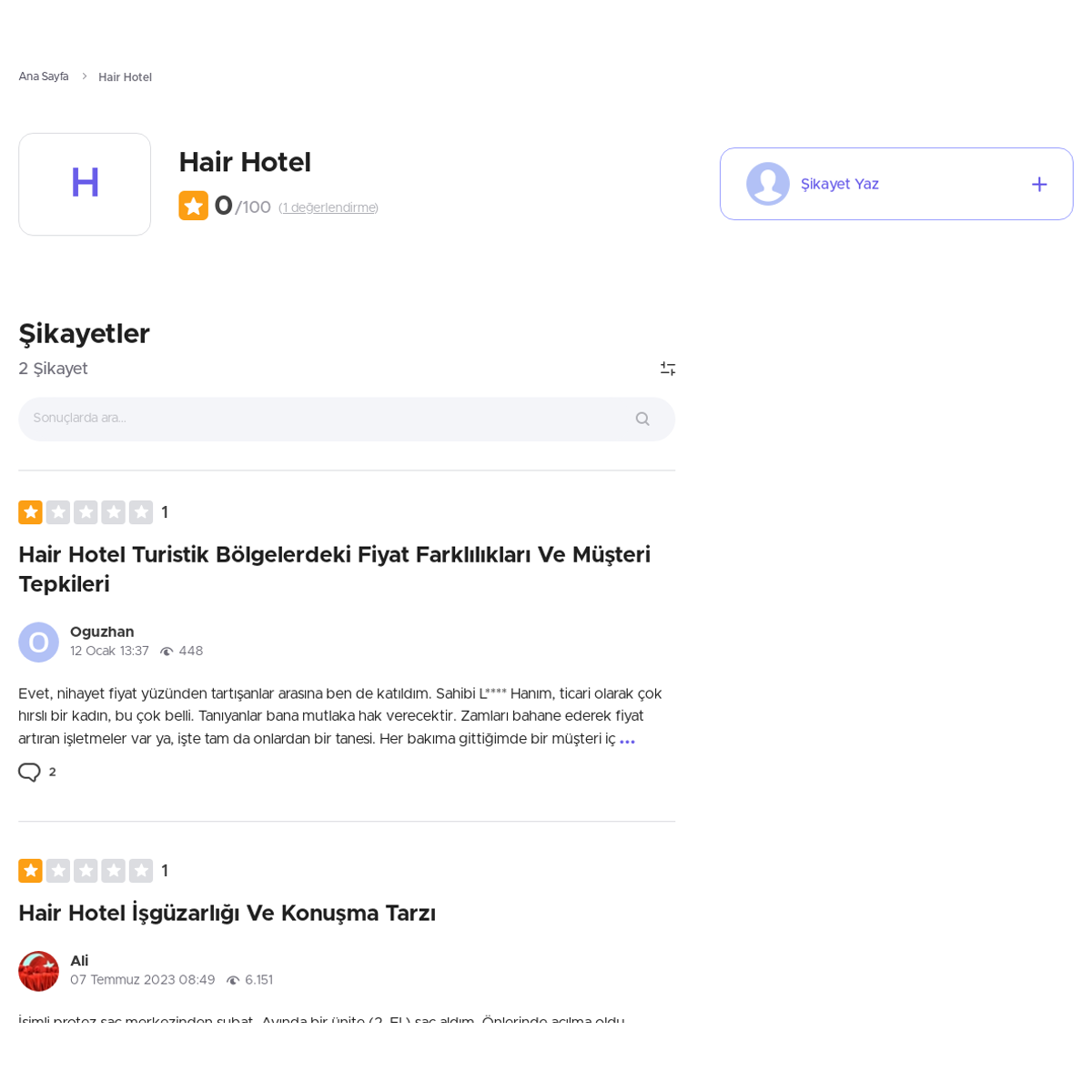 hair hotel yorumları