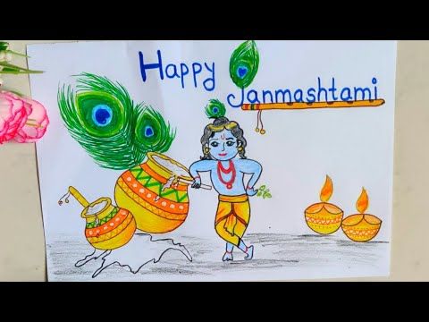 handmade poster on janmashtami